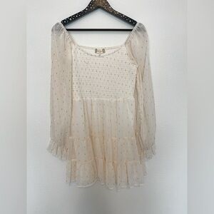 Altar’d State Fit and Flare Above The Knee Dress Size Large Color Off-White